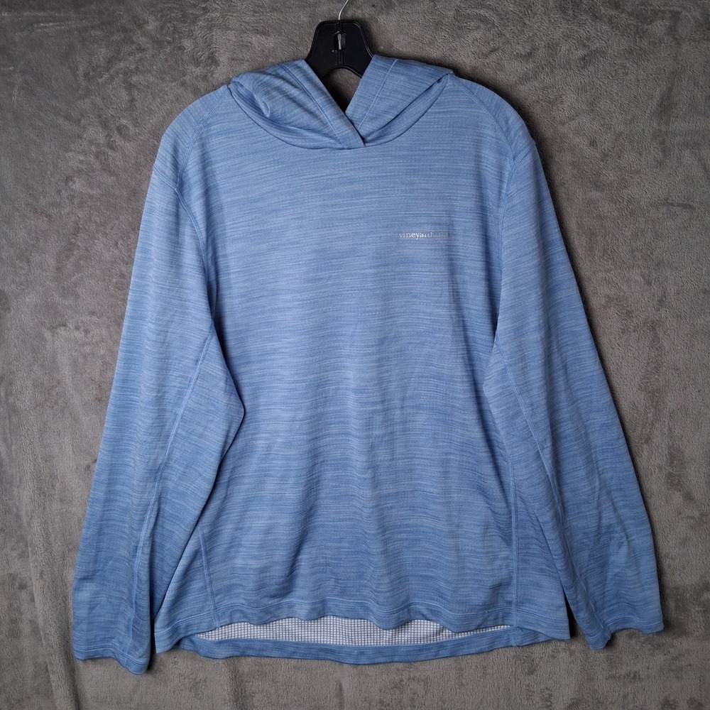 Vineyard Vines Performance Hoodie Mens XL Blue Heathered Active 1K003174